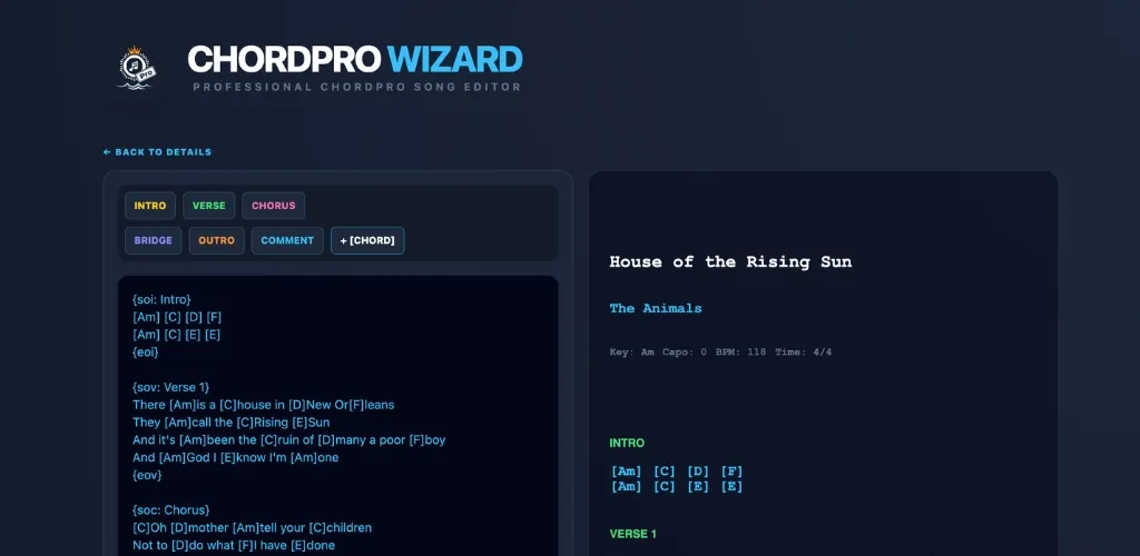 ChordPro Editor Guide